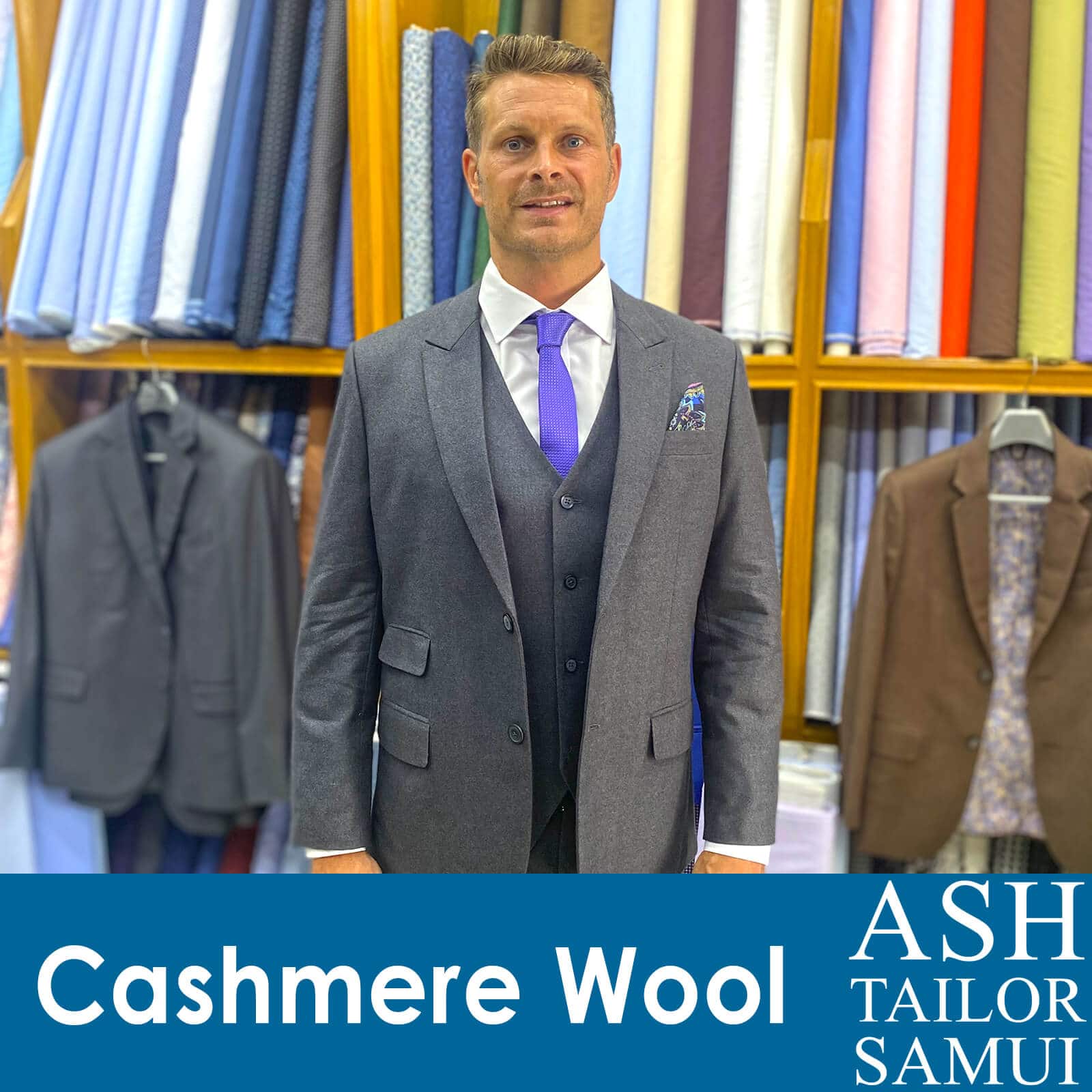 Suit made of cashmere wool