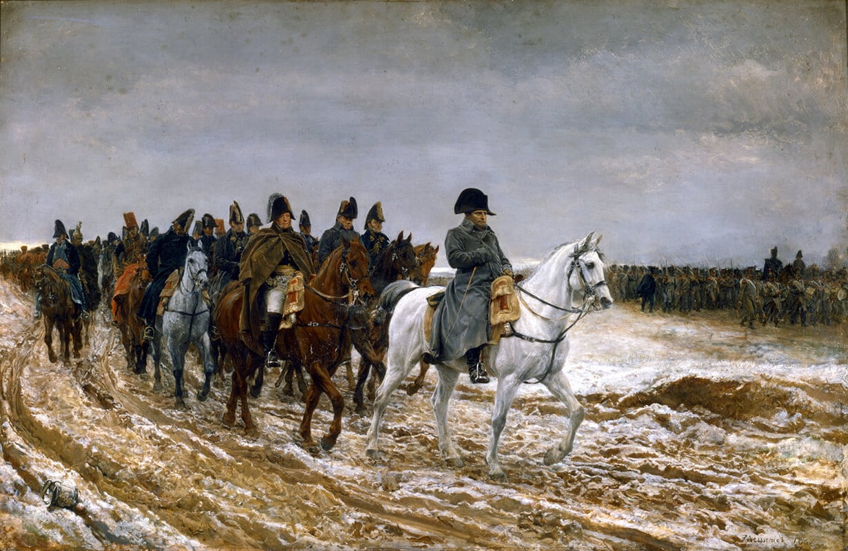 Napoleon trägt einen grauen Mantel Napoleon trägt einen grauen Mantel