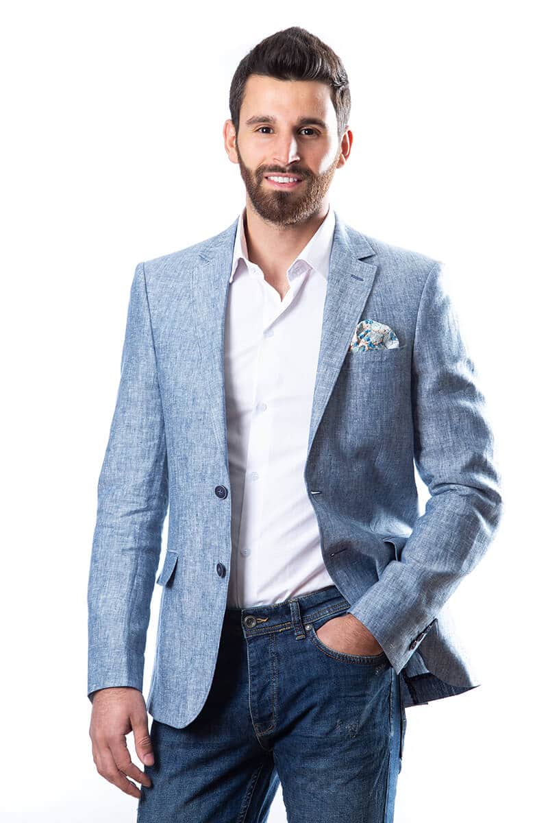 Hellblauer Blazer für Männer