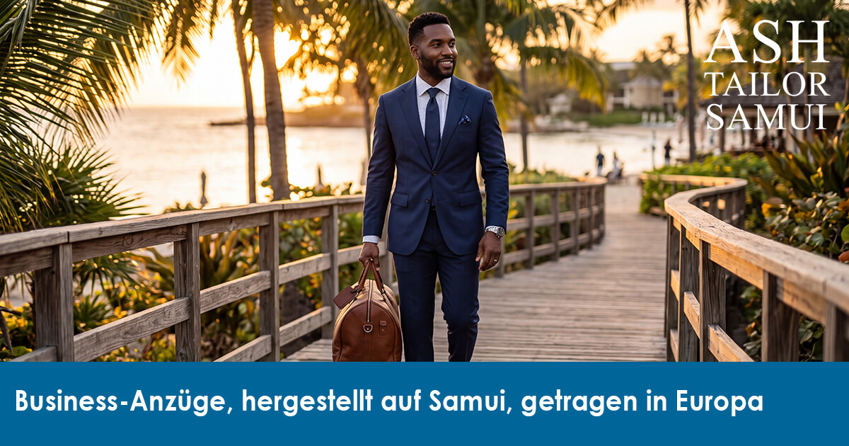 Business-Anzüge, hergestellt auf Samui, getragen in Europa