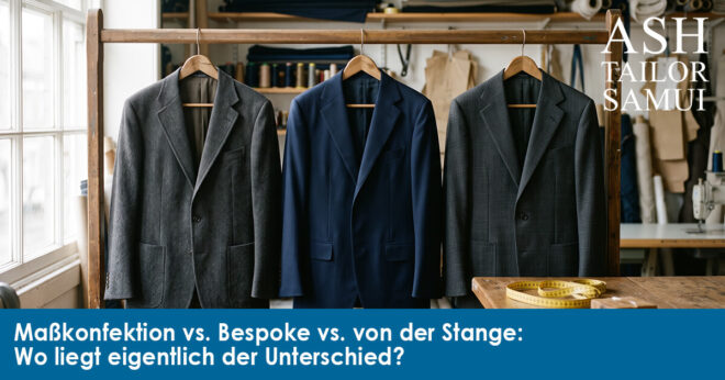 Maßkonfektion vs. Bespoke vs. von der Stange