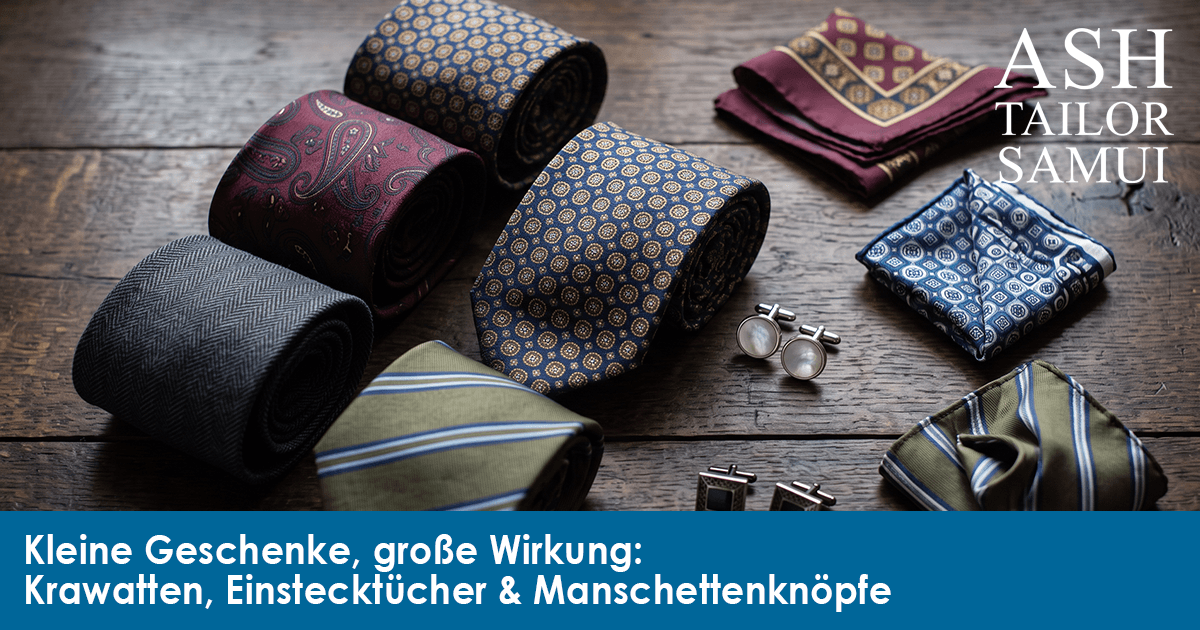 Kleine Geschenke, große Wirkung - Krawatten, Einstecktücher & Manschettenknöpfe
