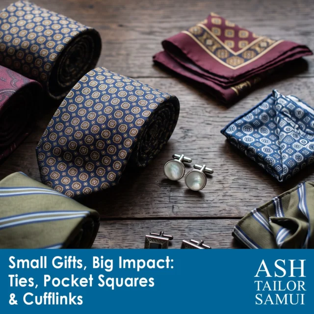 Not every gift needs to be a full suit. 🎁

Ties, pocket squares and cufflinks are the small details he won’t buy for himself, but will happily wear once he has them. There’s no sizing risk, and they’re some of the quickest pieces we make, so they suit anyone shopping later in the season than planned.

✔ Classic silk or textured weaves
✔ Pocket squares in linen, cotton or silk
✔ Cufflinks with an optional personal touch
✔ Or put together a coordinated gift set

Our latest post covers how to choose. Link in bio. 👆

📍 Bophut, Koh Samui

#AshTailorSamui #KohSamui #ChristmasGiftIdeas #GiftsForHim #MensAccessories #Cufflinks #PocketSquare #SilkTie #MensStyle #ThailandTailor #KohSamuiThailand #LastMinuteGifts